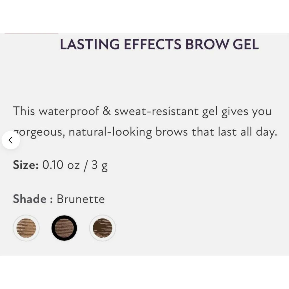 Westmore Beauty Lasting Effects Brow Gel Dark Brunette Sculpting Waterproof